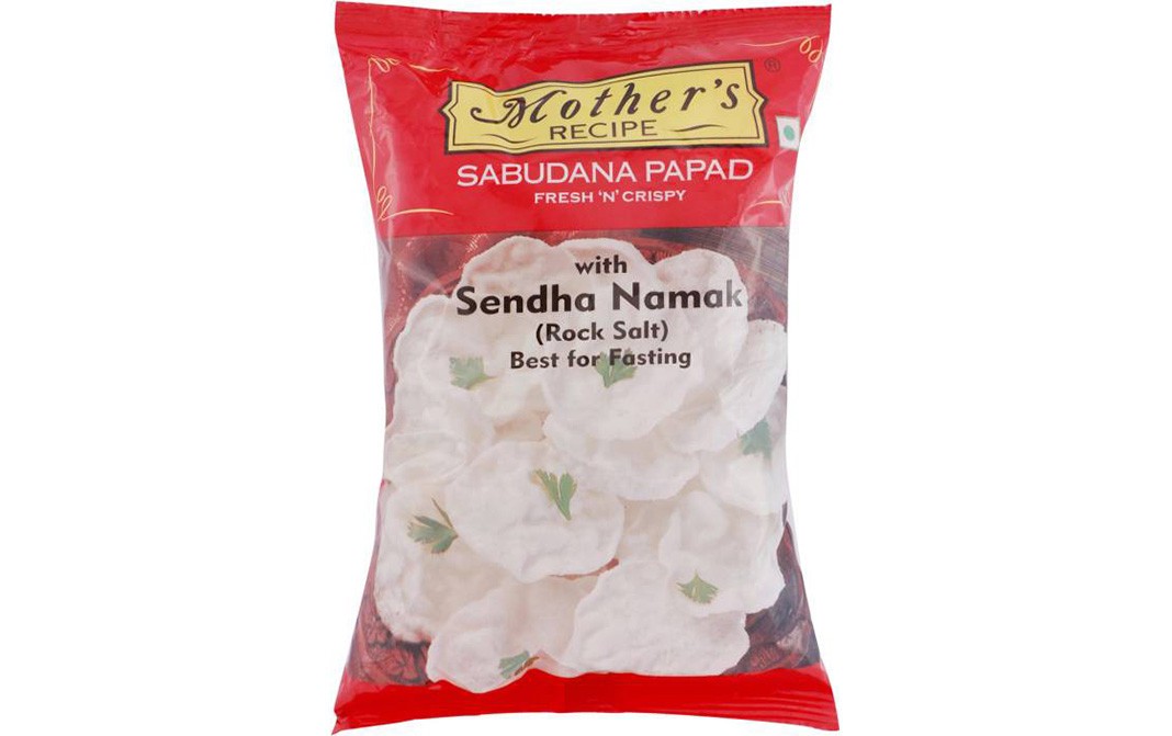 Mother's Recipe Sabudana Papad with Sendha Namak (Rock Salt)   Pack  70 grams